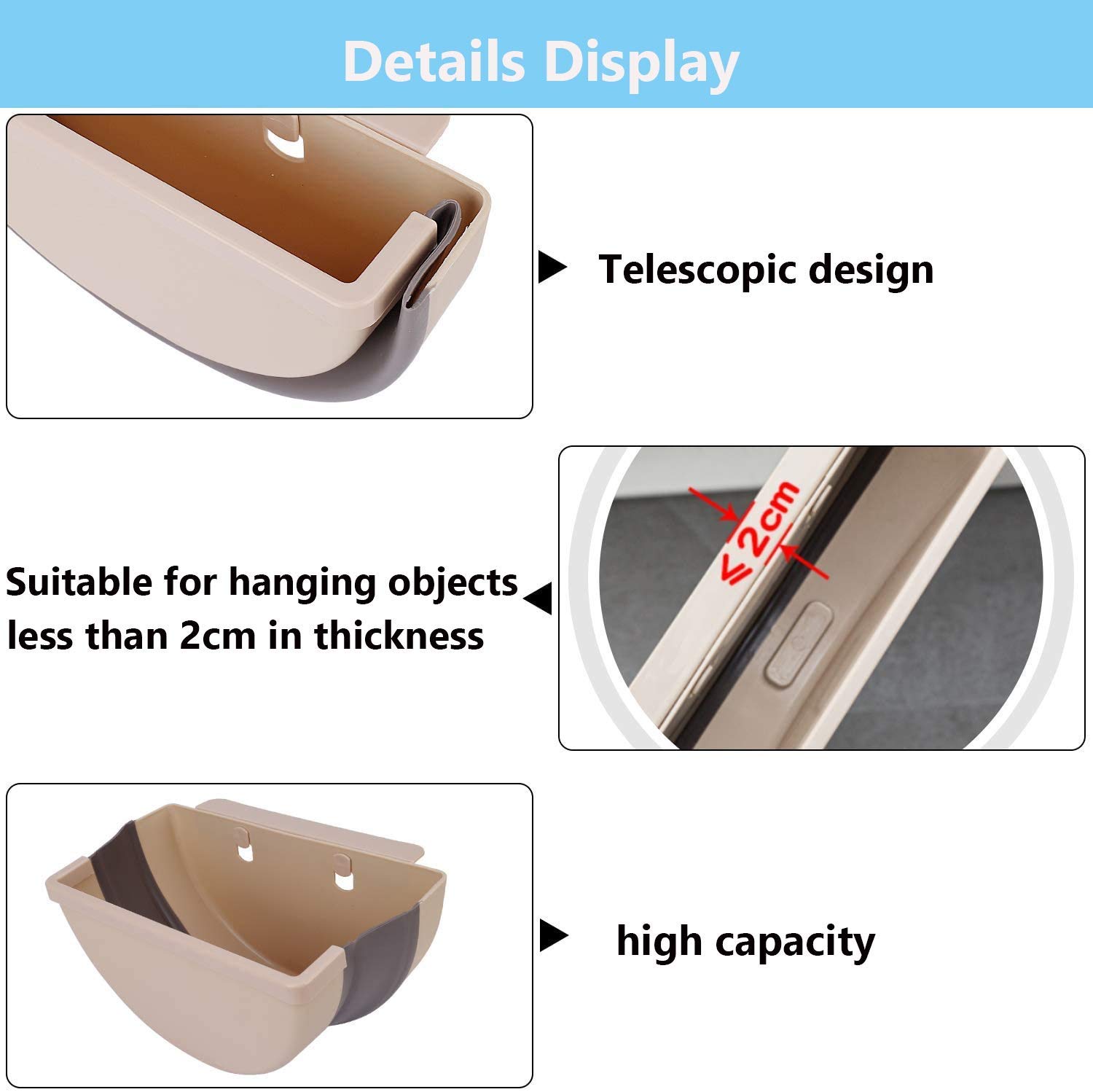 FHKBB Pattumiera da Appendere alla Cucina Pattumiera, Pattumiera Pieghevole, Contenitore per rifiuti da Cucina Bagno Toilette Ufficio Auto, 5 Litri ( Colore: Beige