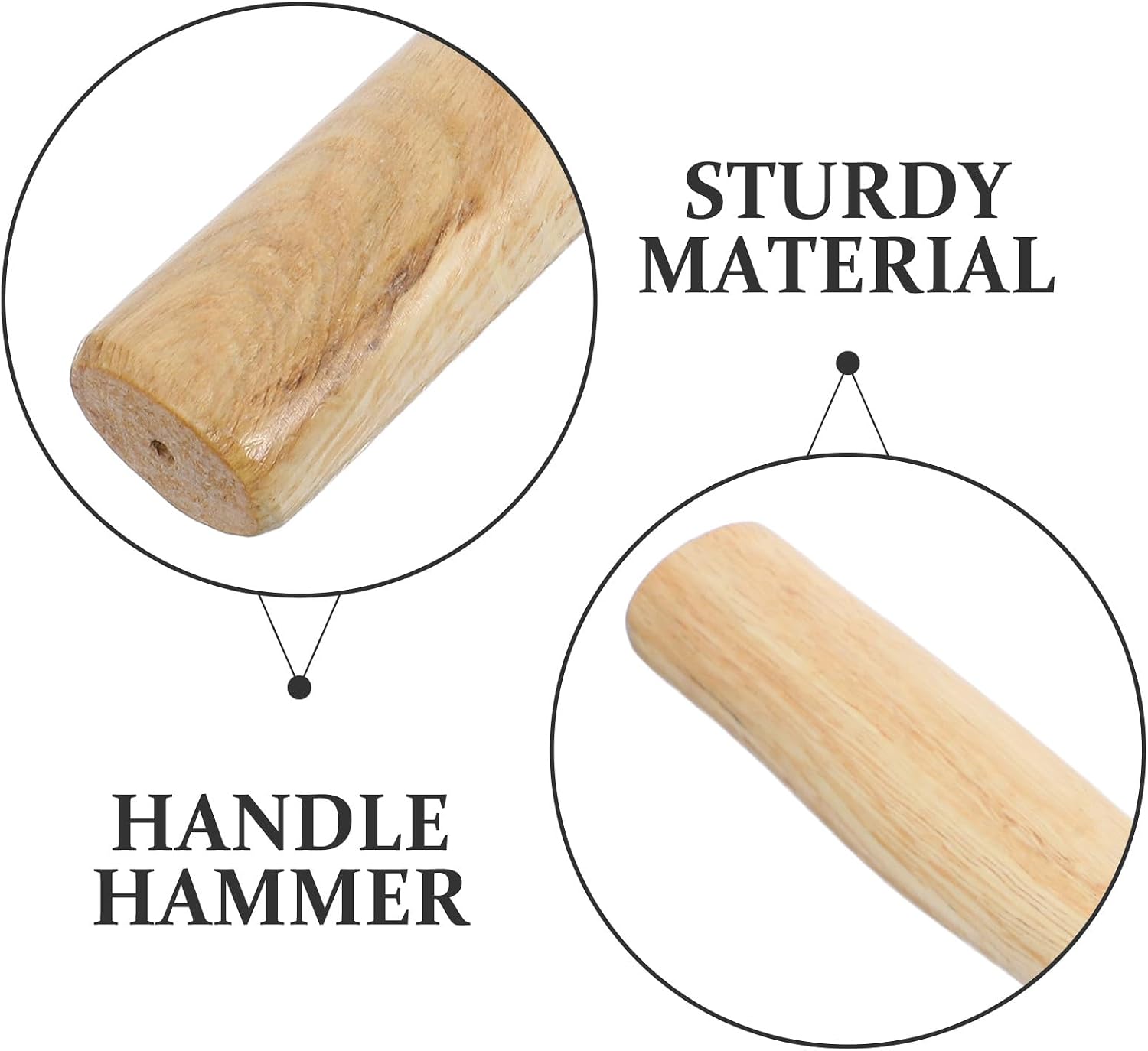 Wood Hammer Handle Replacement 4-Pound Octagonal Head Hammer Handle with Wooden Grip for Hammering and Woodworking Tools