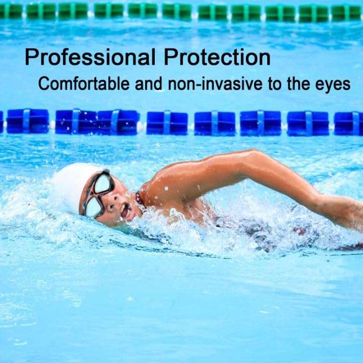 Ioggtser Swim Goggles, Big Frame Wide-Vision Swimming Goggles for Adult Men Women, No Leaking Anti-Fog Pool Goggles with UV Protection 180 Clear Vision (Black&Red) - Image 4