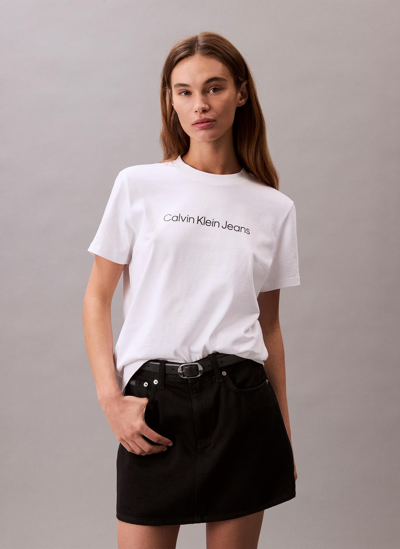 Calvin Klein Donna T-Shirt Maniche Corte Logo Classic Regular Fit