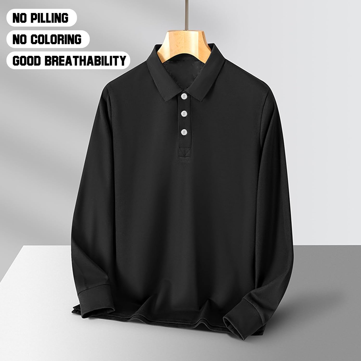 Custom Long Sleeve Polo Shirt Design Your Own Text Logo Photo Customized Personalized T Shirts for Men Front Back Print