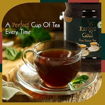 Kericho Gold Black Tea Jar 500 gms - Rich in Antioxidants - Orange Pekoe Tea - Kenya Origin - Unique Flavor -(Pack of 1)