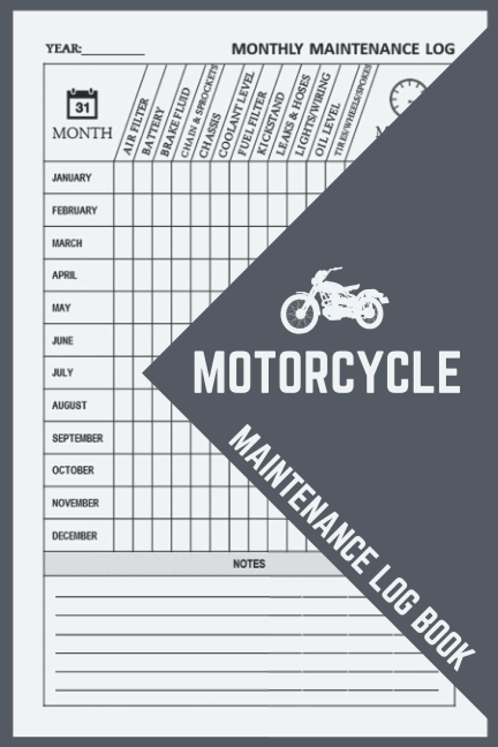 Motorcycle Maintenance Log Book: Service and Repair Record Book with Trip Mileage & Gas Logs For All Motorcycles, A Motorbike Repair Journal / Service Record Book