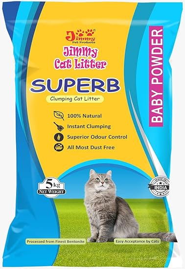 JiMMy Pet Products Jimmy Cat Litter Superb Clumping Baby Powder Fragrance 5 Kg
