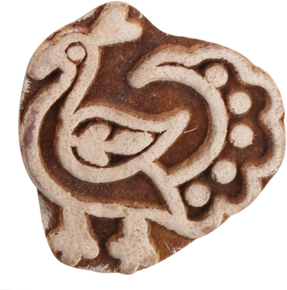 Indian Shelf Vocalforlocal Handmade Brown Set of 1 New Wooden Printing Block
