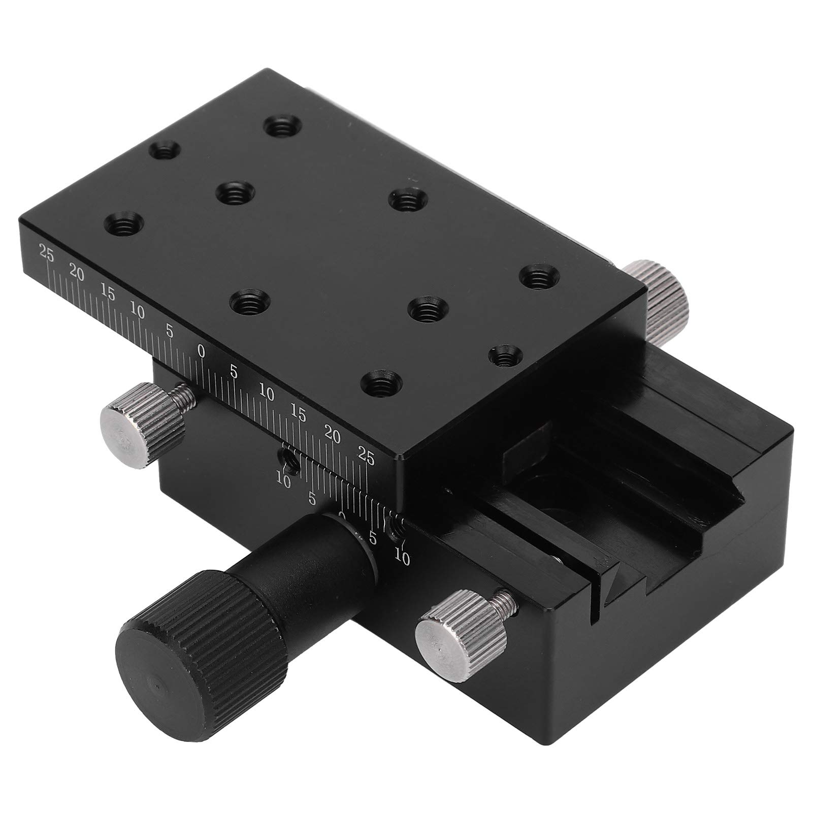 Hyuduo Stolik Liniowy w Osi X, Ręczny Suwak ze Stopu Aluminium z Rowkiem w Kształcie Jaskółczego Ogona, stół do Precyzyjnej Regulacji 60x40mm do Sprzętu Optycznego