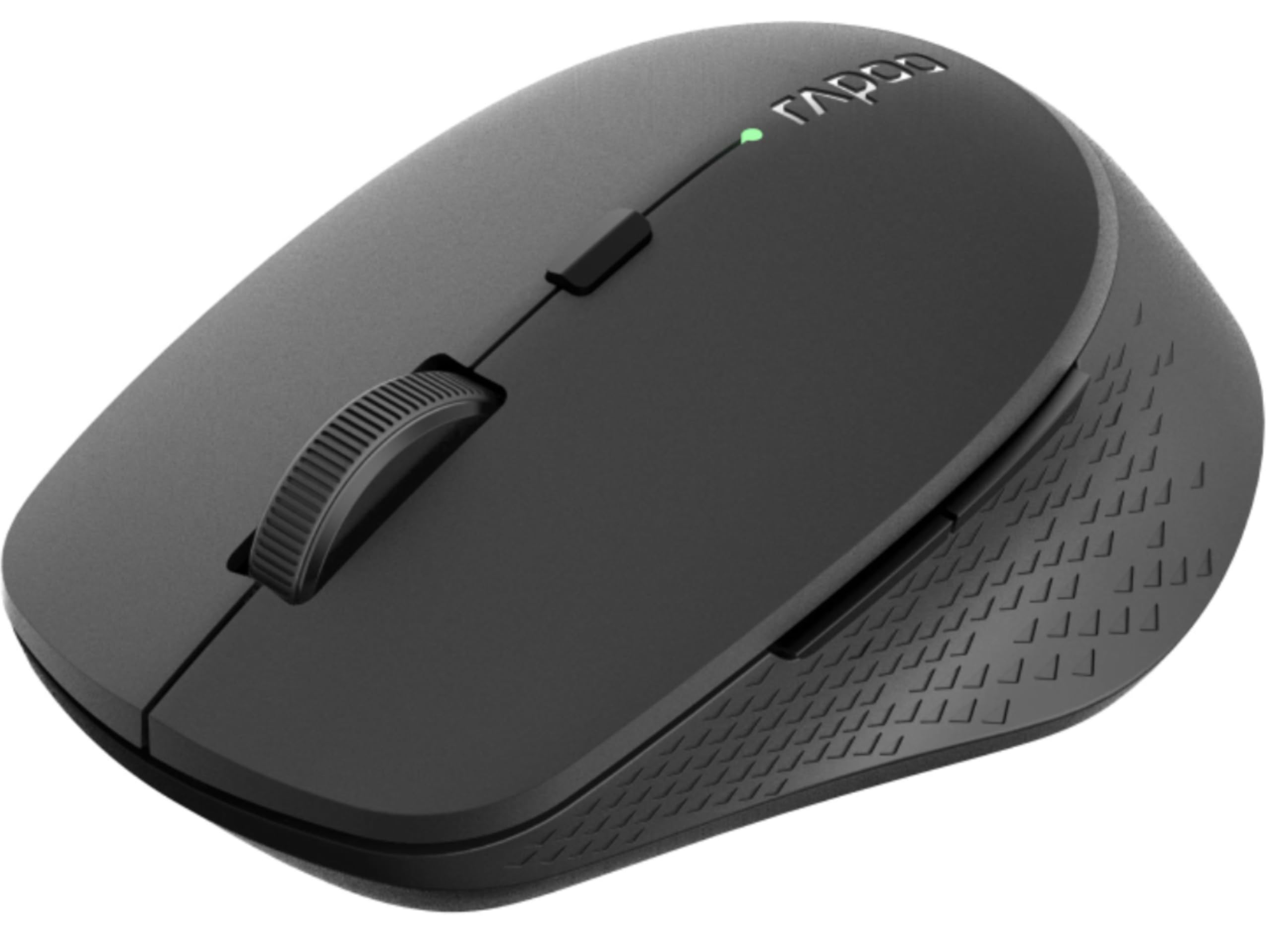 Rapoo bezprzewodowa mysz komuterowa (myszka do komputera, PC, wireless, ergonomiczna, 7 przycisków, 2,4 GHz, Bluetooth, 1600 DPI) ciemnoszara