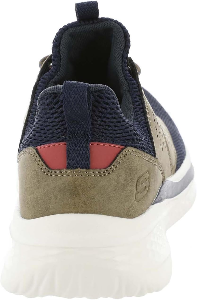Skechers Men's Slade-Breyer 210892 Knitted Mesh Bungee Lace W/Quarter Cage Slip On 7 Navy/Tan image 6 of 6 B0CYRWQ5JW