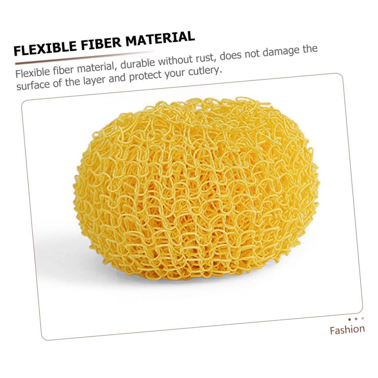 Boule à Récurer la Vaisselle Ronde 2 Pièces en Fibre Jaune