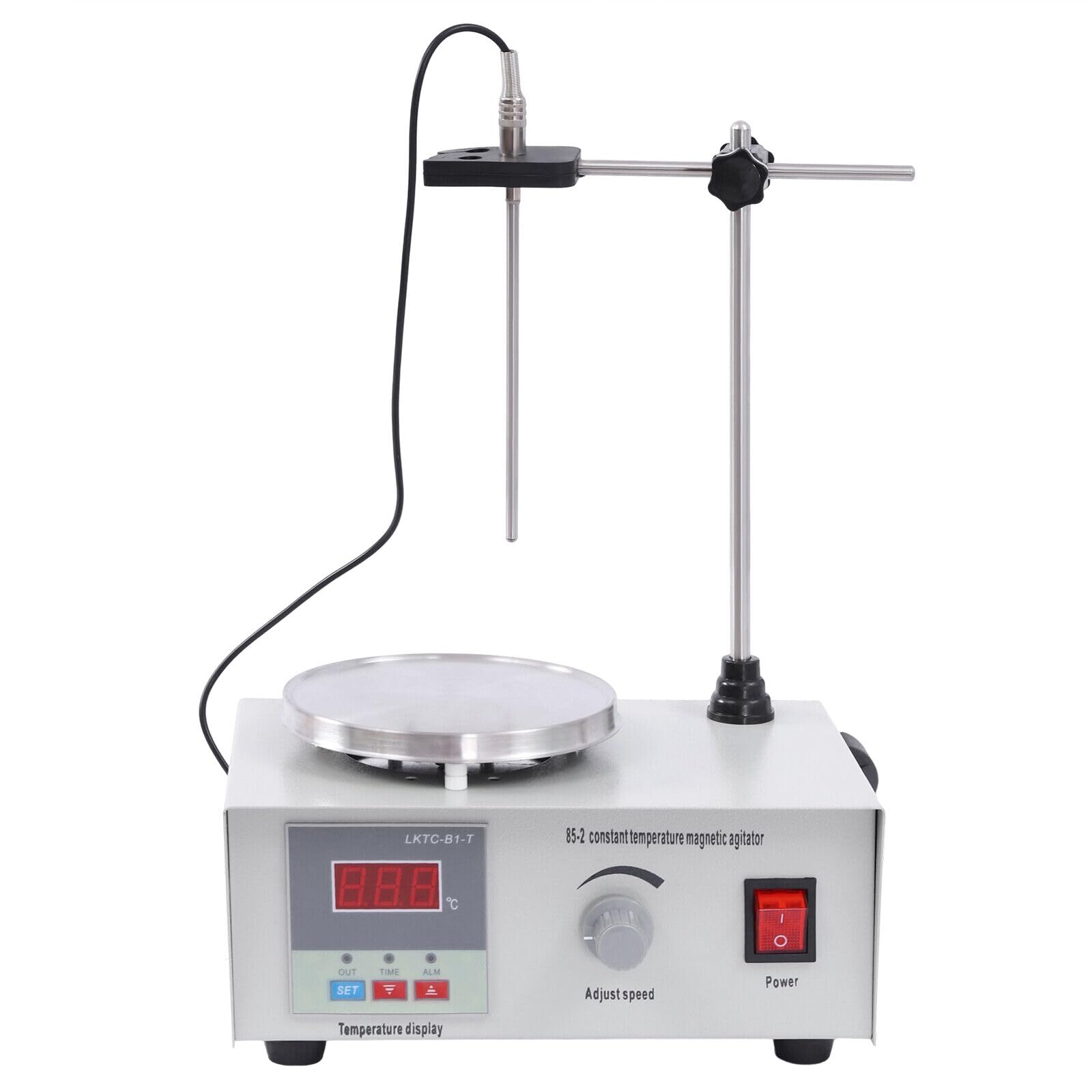 Agitador magnético con varillas magnéticas, placa calefactora 250 W, 2000 ml, 2000 rpm, con indicador digital de temperatura y ajuste de velocidad, agitador magnético para laboratorio