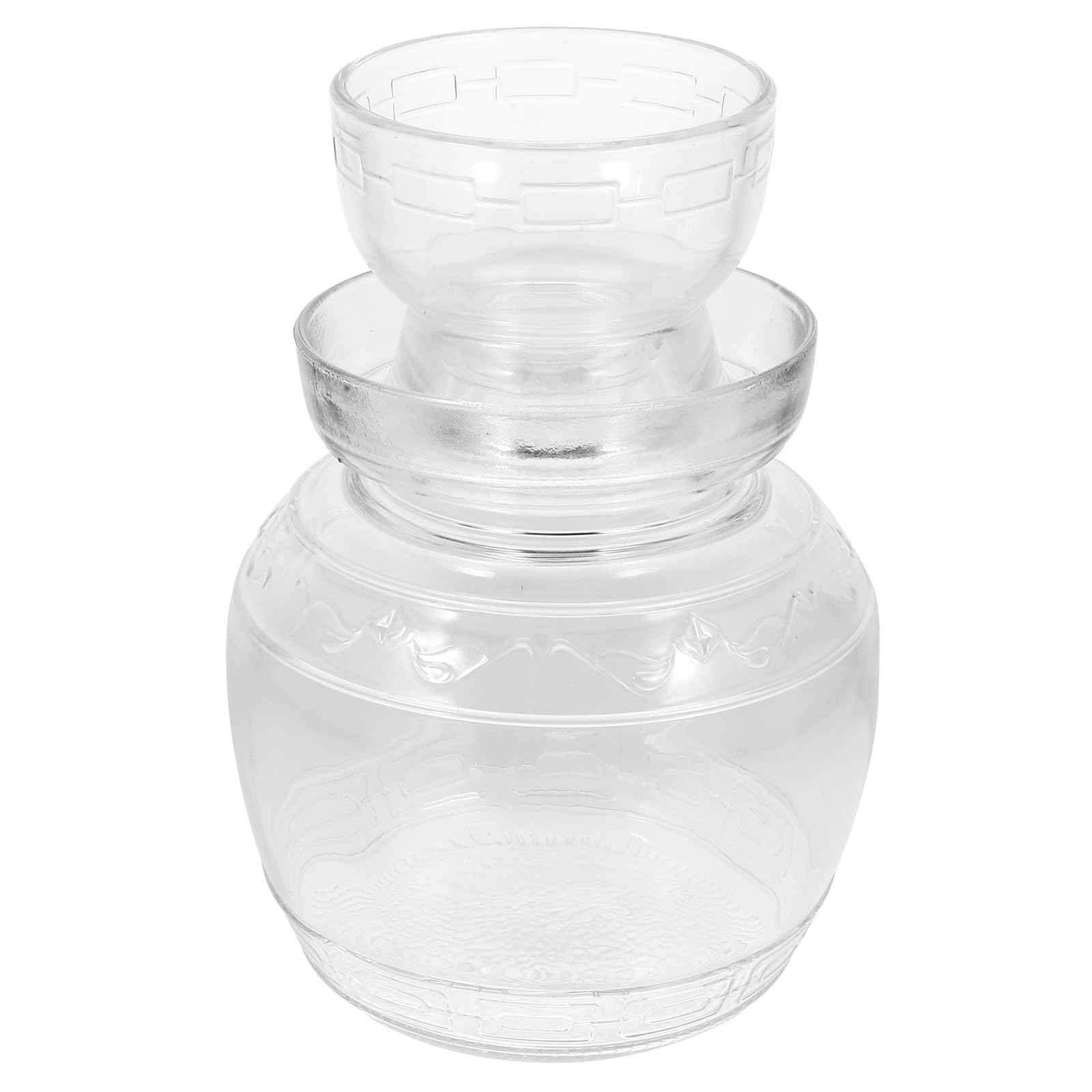 Outanaya Tarro Recipiente Hermético y Resistente de Vidrio Blanco Grueso de Fermentación Tradicional para Almacenar Alimentos en Cocina