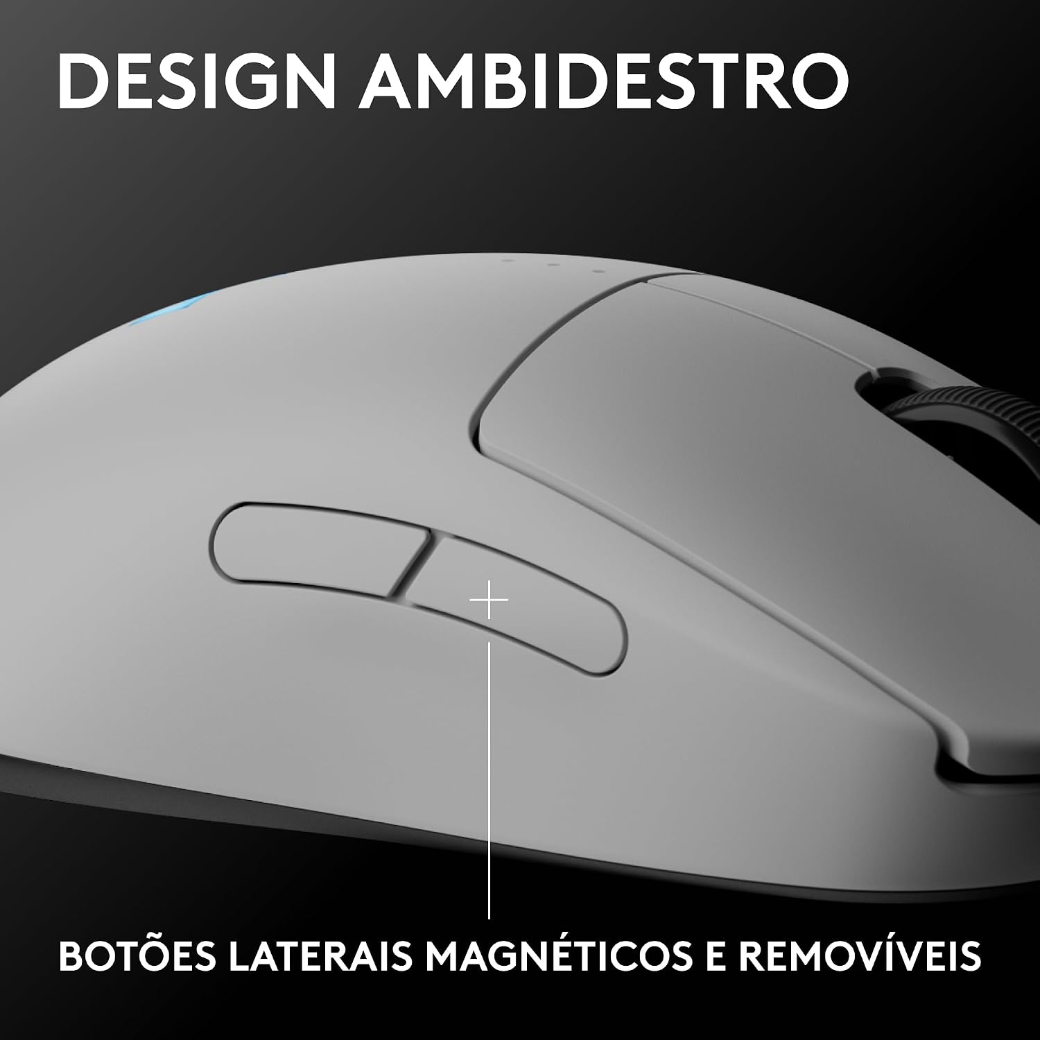 Mouse Gamer Sem Fio Logitech G PRO 2 LIGHTSPEED para Destros ou Canhotos, 4 Botões Programáveis e Removíveis, Sensor Hero 2 44K DPI, Carregamento USB-C, PC/Mac - Branco