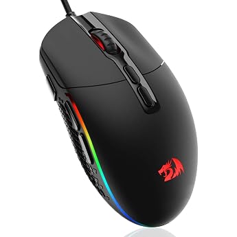 Redragon M719 Wired Mouse, Silent Gaming Mouse, RGB, Lightweight 134g, 10000 DPI, 8 Programmable Buttons, Macro Settings, Sof