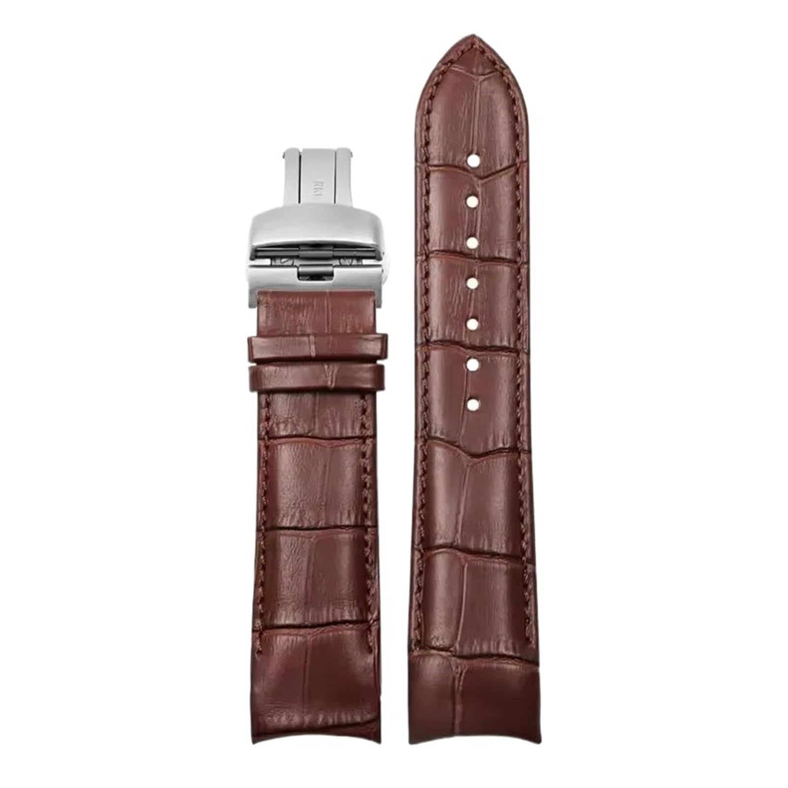 Générique Bracelet de montre compatible avec Tissot COUTURIER T035 T035617 627 T035439, 22 mm, 23 mm, 24 mm, boucle brossée, cuir de veau