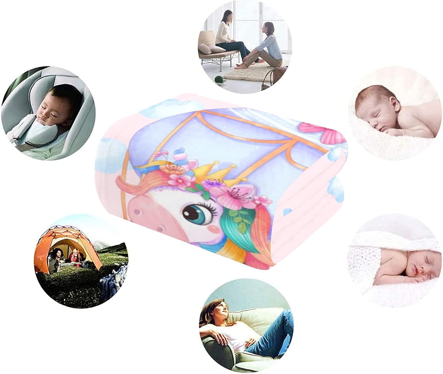 Custom Kids Blanket,Pink Unicorn Blanket for Girls,Personalized Unicorn Blanket for Kids (Unicorn 5, 50"x60")