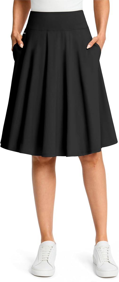 Viodia 24" Knee Length Long Skorts for Women with Pockets