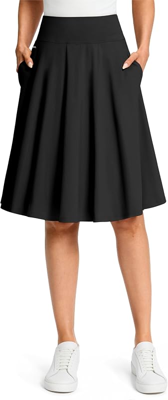 Viodia 24" Knee Length Long Skorts for Women with Pockets