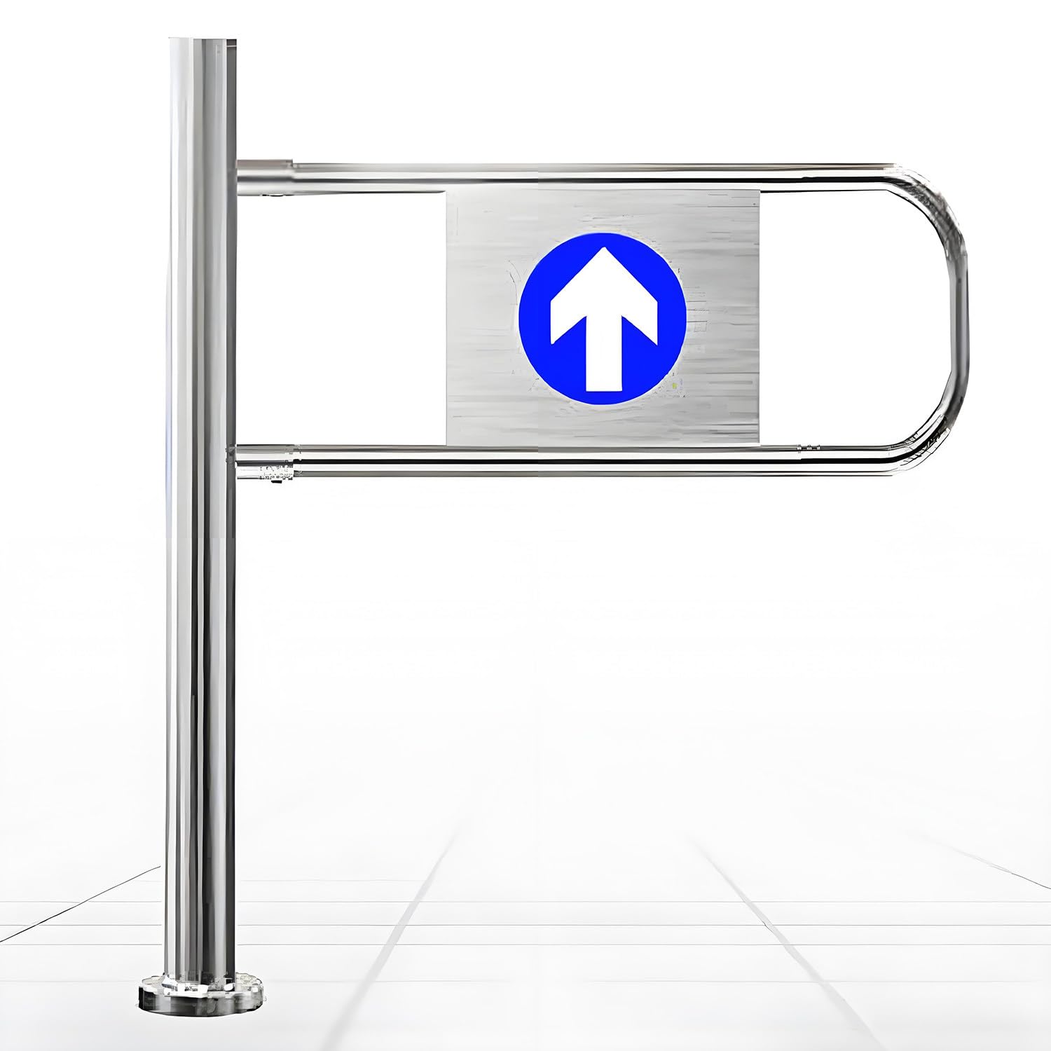 Puerta oscilante de metal resistente con bloqueo automático para seguridad industrial, ideal para almacenes, bibliotecas y tiendas. Diseño para zurdos, cierre con resorte