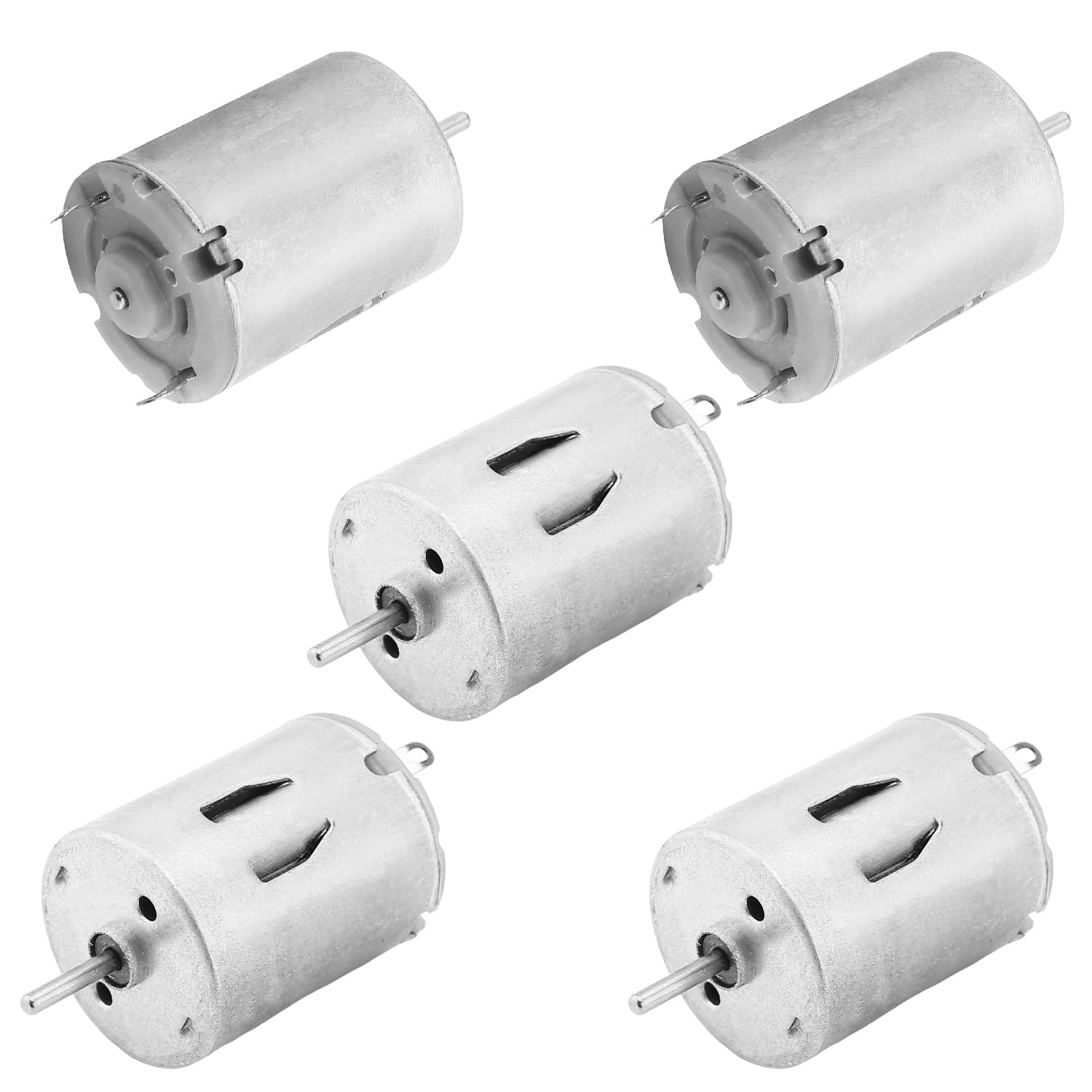 Fielect 5Pcs DC Motor 6V 7000-8000RPM 0.01A Micro Motor Mini Motor Electric Motor Round Shaft for RC Boat Toys Model DIY Hobby, 310B Type