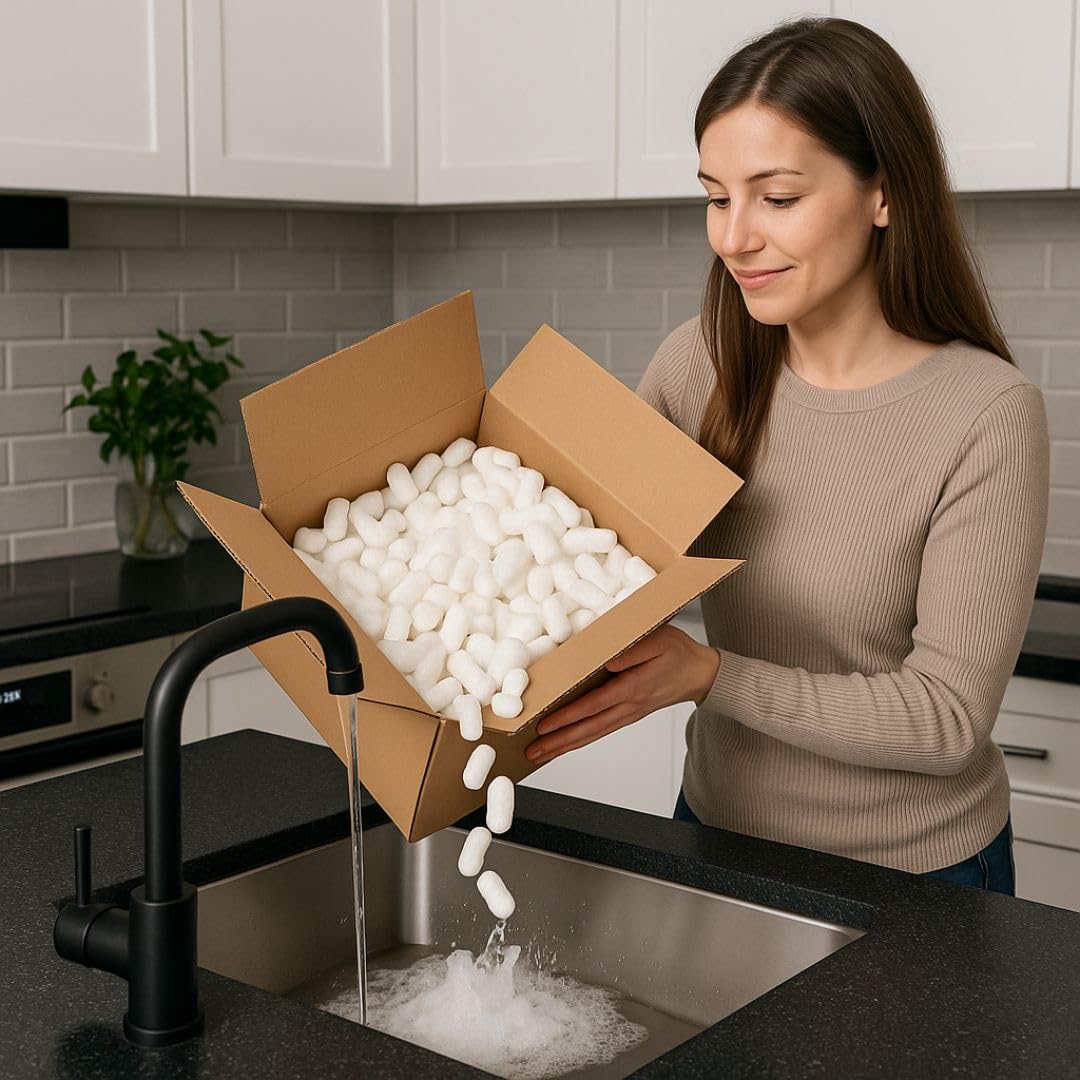 Fichas de embalaje BIO blancas biodegradables de almidón de maíz - 250 l chips acolchados