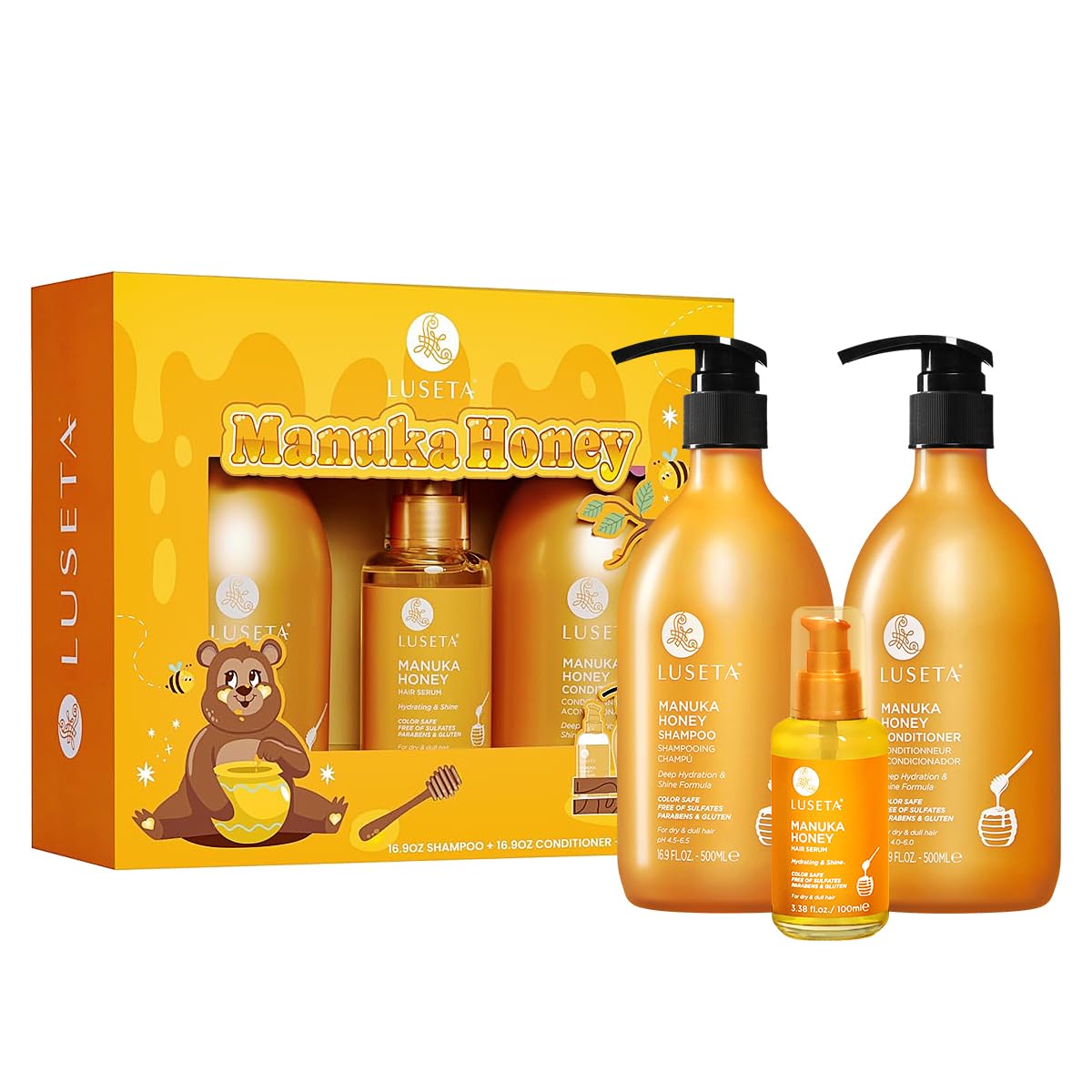 Amazon.com: Luseta Manuka Honey Trio Hair Care Set Moisturizing