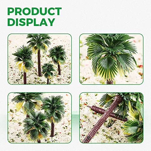 Yetaha 12Pcs Coconut Palm Tree Model, Miniature Tropical Tree, Plastic Artificial Model Trees For Diorama Train Railway Layout Rainforest Landscape Scenery Cake Decorative (3.1-6.3 Inch Mixed) #TOP3