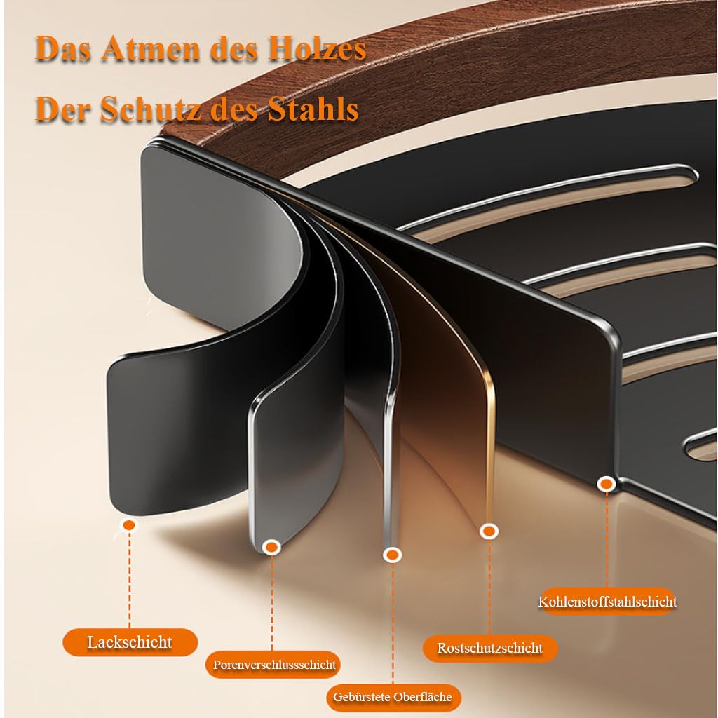 Estante de Ducha sin taladrar, Estante de Pared de 2 Niveles de Metal con Apariencia de Madera, Estante de Esquina ahorrador de Espacio Organizador de baño para baño, Inodoro, Lavabo