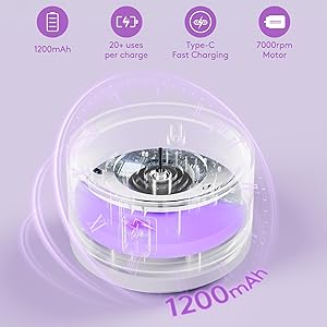 Makeup Brush Cleaner Machine, 2 in 1 Makeup Brush Cleanser & Washer, 7000 RPM High-Speed Deep Cleaning, Portable Automatic Cosmetic Brush Cleaner for All Makeup Brush and Sponge, White