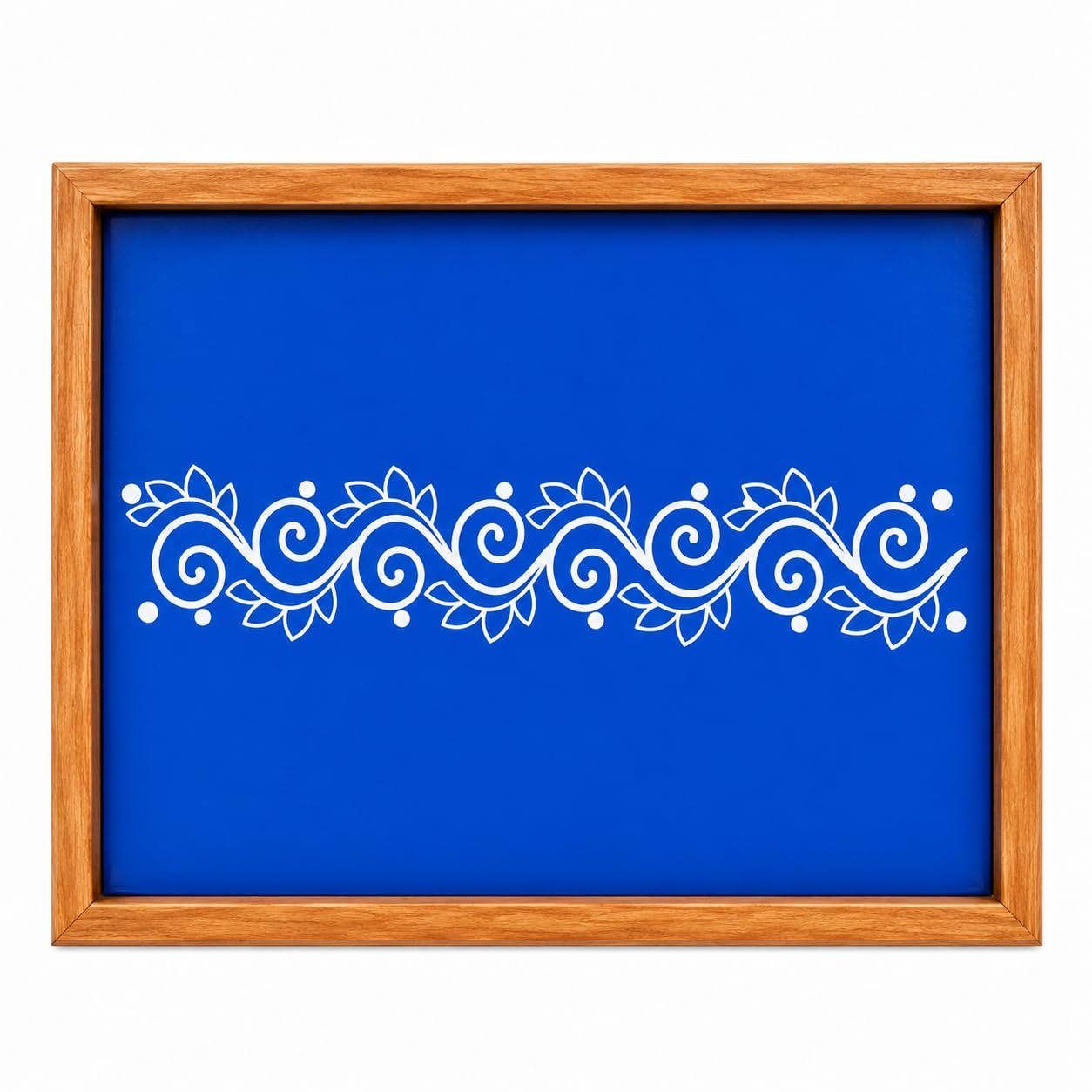 Rangly Flower Border Rangoli Stencil - Wooden 17x5in Pooja Room | Rangoli Design, kolam art, sacred geometry, spiritual decor, prayer room-image-30