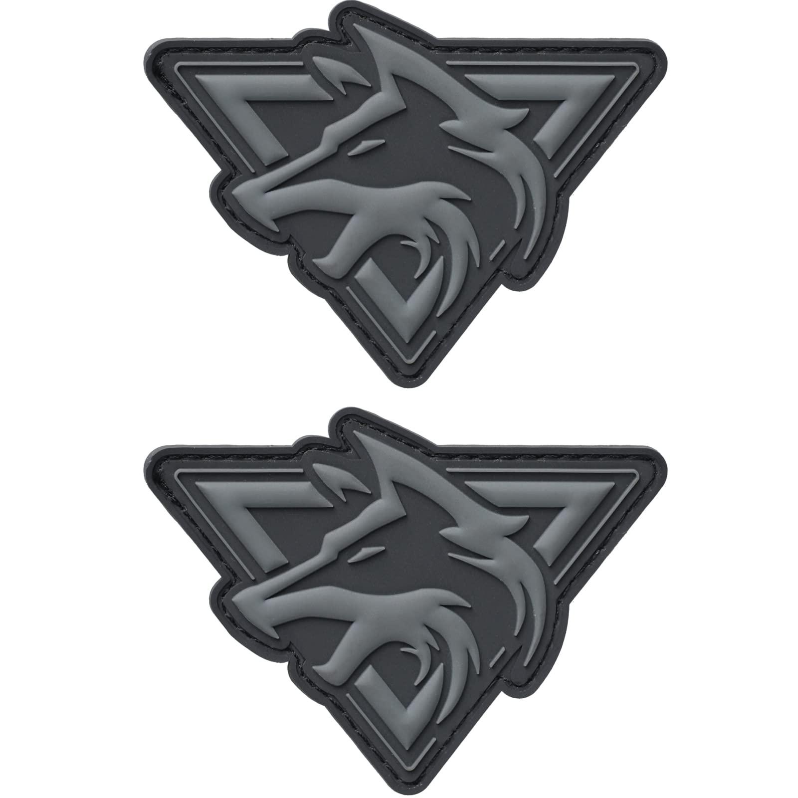 WYNEX Morale Patch of Wolf, Tactical Patch PVC Loop and Hook Patches 3D Morale Applique for Backpacks Caps Vest Tactical Gears -2 Pcs