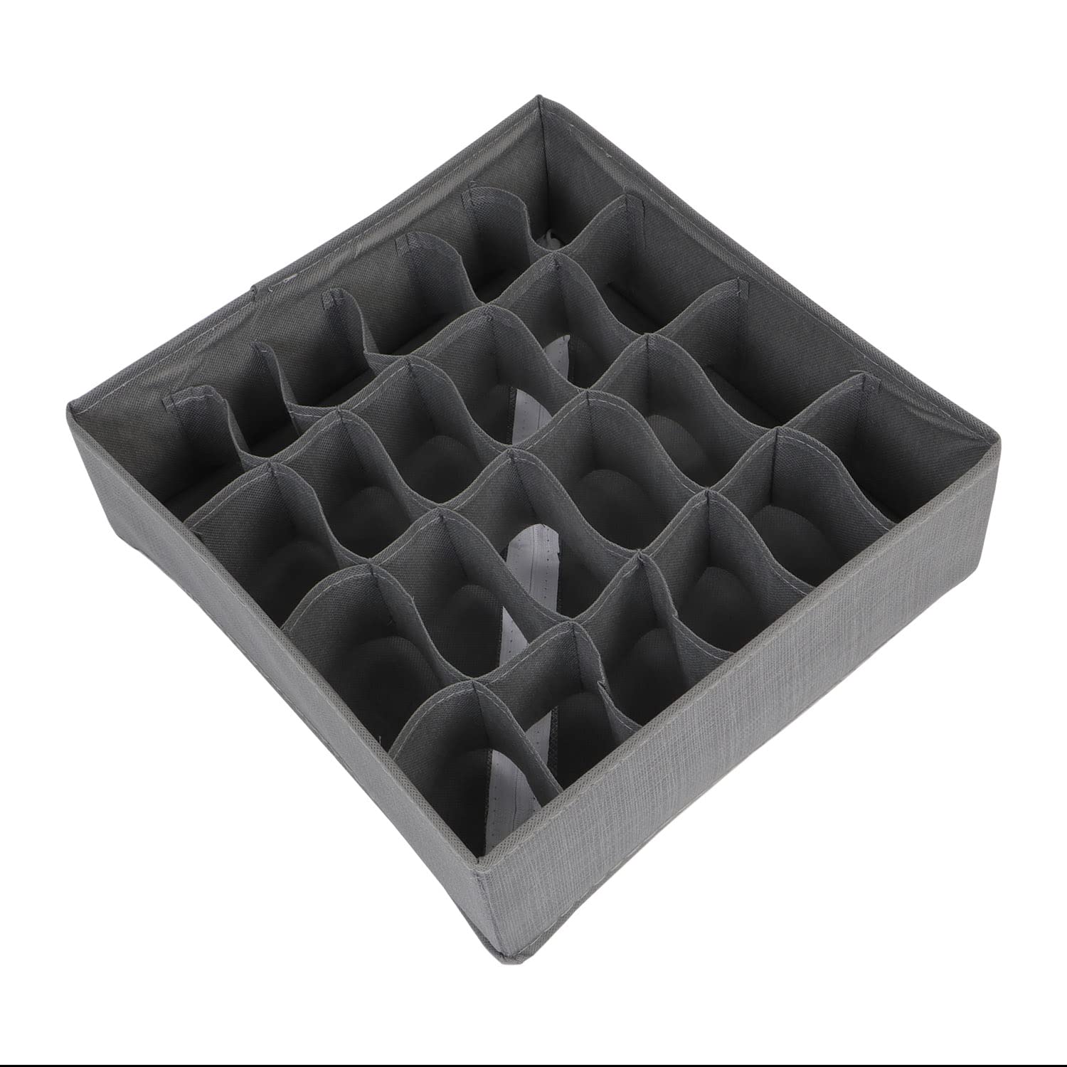 HOKIPO Non-Woven Fabric Undergarment Organizer Storage Box For Drawers Bra Panty Socks Tie Lingerie Organizer For Wardrobe – 24 Grid, Grey (Ar-2549) HOKIPO Non-Woven Fabric Undergarment Organizer Storage Box For Drawers Bra Panty Socks Tie Lingerie Organizer For Wardrobe – 24 Grid, Grey (Ar-2549)