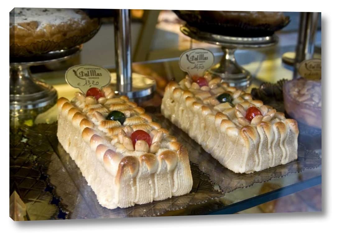 Italy, Venice Cakes in a bakery window display by Wendy Kaveney - 10" x 16" Canvas Art Print Gallery Wrapped - Ready to Hang