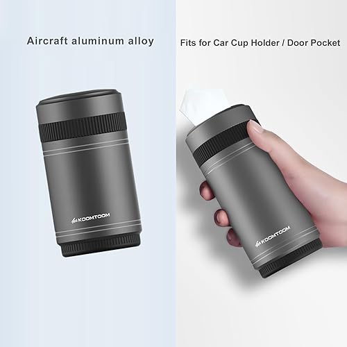 Miniatura 9 de KOOMTOOM Soporte redondo para pañuelos de coche para portavasos  Organizador de servilletas de aluminio recargable con 1 paquete de pañuelos, ajuste