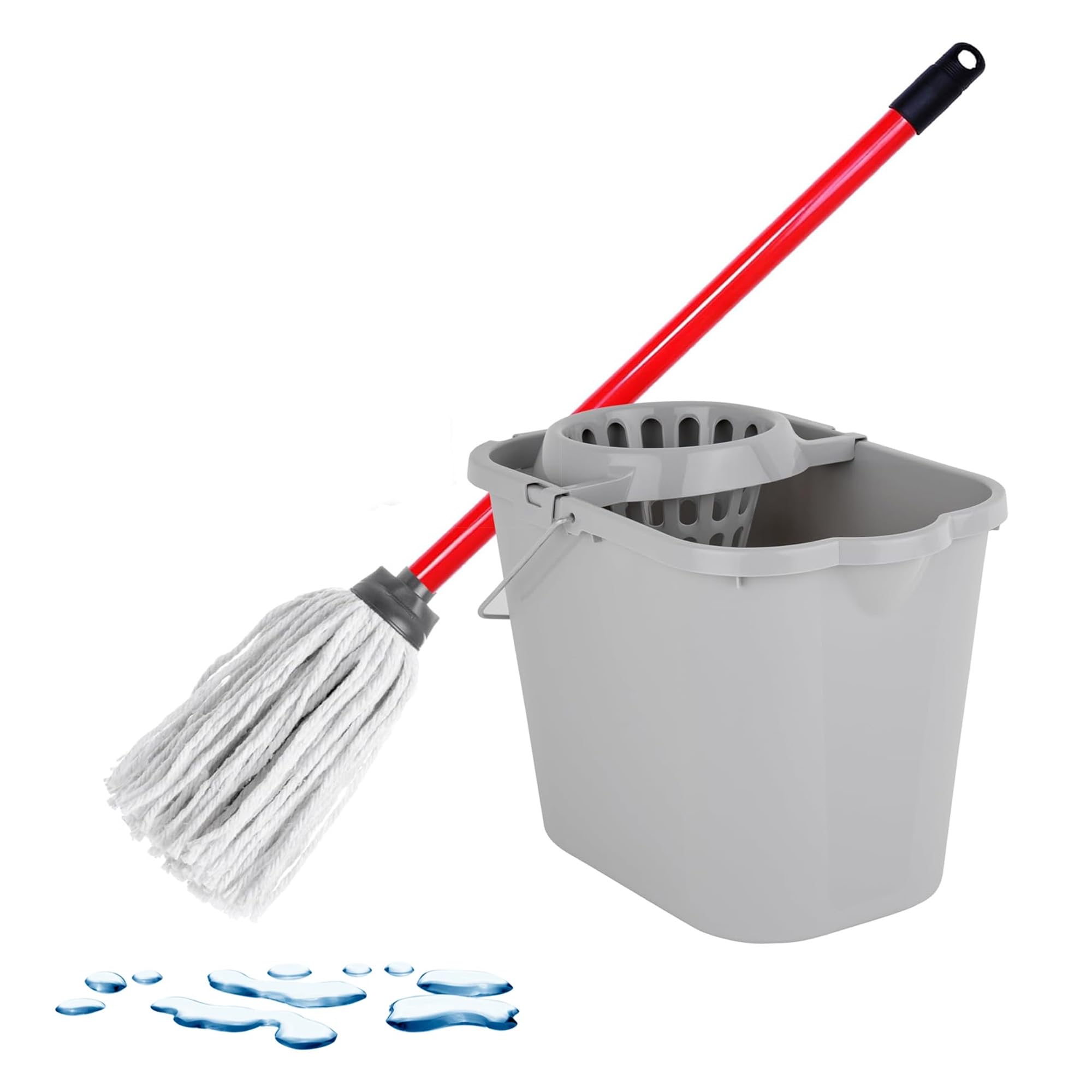 Cotton Head Highly Absorbent Strip Floor Mop Perfect For Home & Office Use To Clean Hard Floors (Cotton Mop & Handle, Pack Of 1)