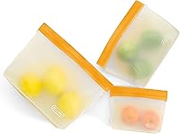 Vista 11 de MUMI Piccolo Bolsas reutilizables con cremallera, juego de 3 bolsas de silicona con cierre hermético Bolsas reutilizables con cierre hermético
