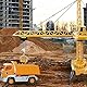 Charmofun Ferngesteuerte Turmkran, 128 cm hohe 2,4 Hz Turmdrehkran, 6 Kanäle Tower Crane Elektrisch, 680 Grad RC Baukran mit Hebehaken, Turmdrehkran Kanäle Lichtern, Geräusche für Kinder ab 3 Jahren