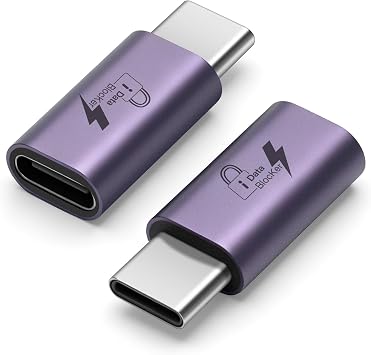 USB-C to C Data Blocker2 Pack, Anti Juice Jacking, for Charge Only, Support up to 140W PD Charging-Purple