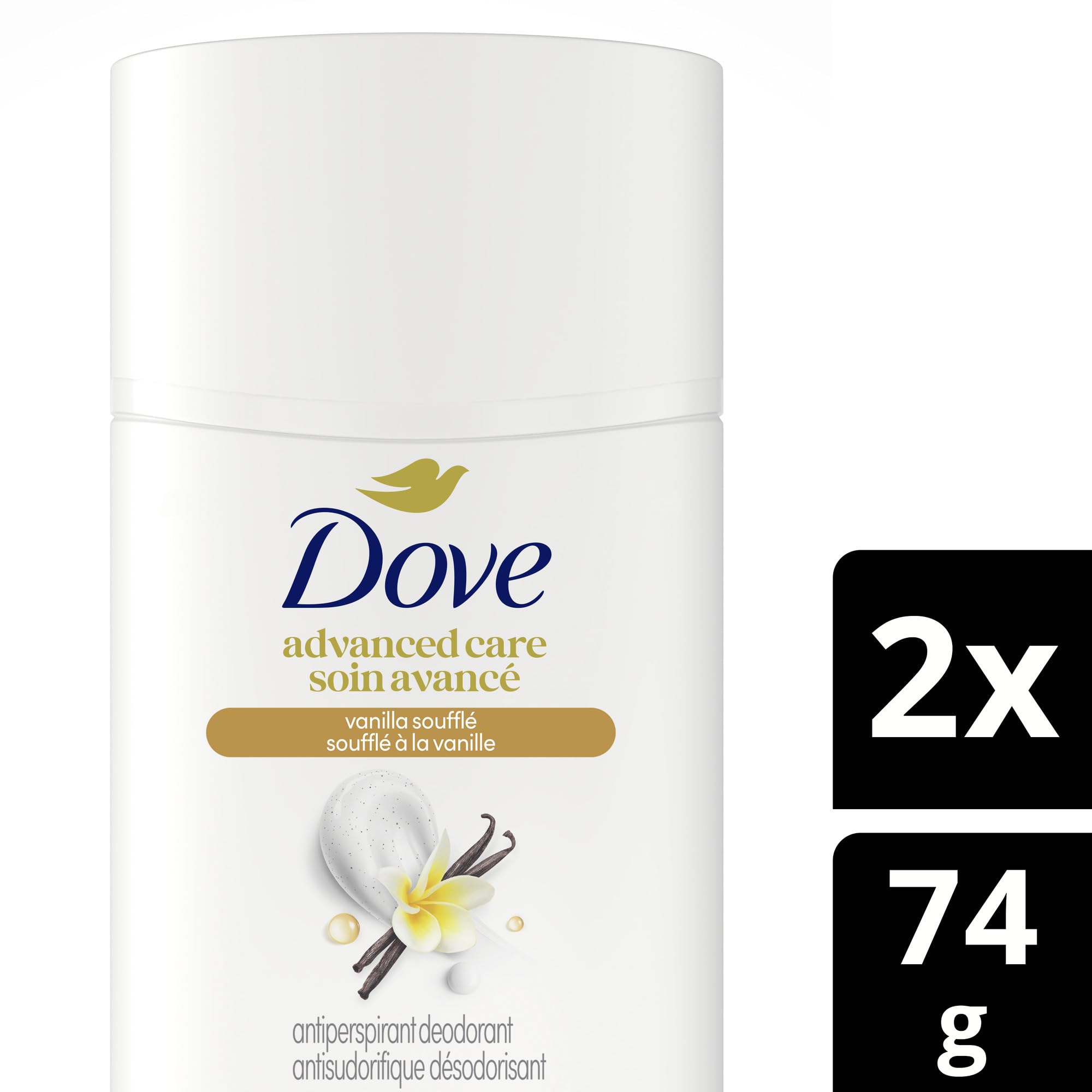 Dove Antiperspirant Deodorant Stick Vanilla Souffle, 72-hour Sweat and Odour Protection, 74g(Pack of 2) - 3