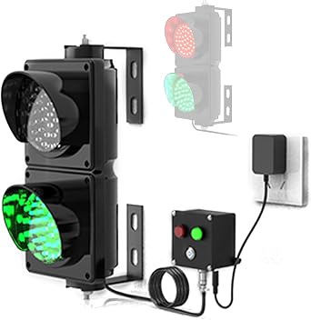 Traffic Signal Light Button with Controller LED Traffic Light Small Traffic Light Red/Green Indicator Light Traffic Light Real Color Changing Lamp Warning Light Stop and Go LED Light