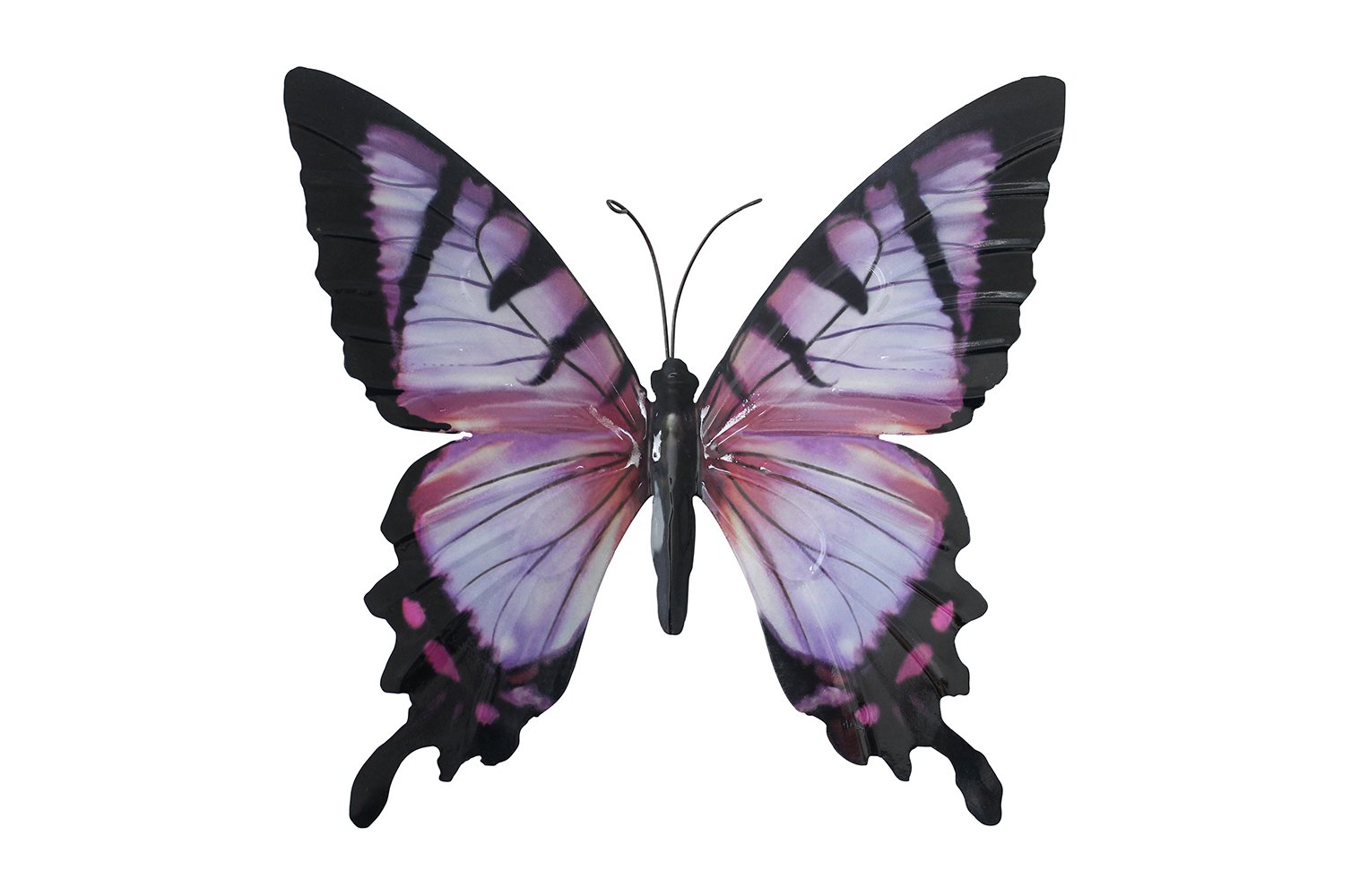 Large Metal Butterfly Pink and Black Outdoor Garden Home Decoration Wall Art by Primus