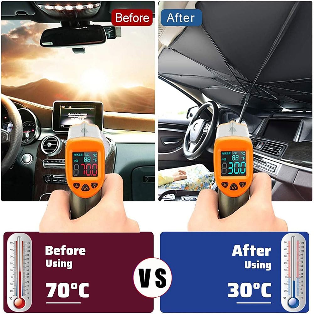 Per Ja-guar E‑PACE SUV Parasole Auto Ombrello Pieghevole per Parabrezza Anteriore Interno Visiera Protezione raggi UV Accessori,A/Small