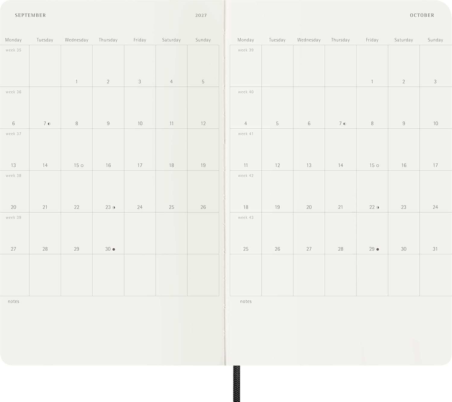 Moleskine Classic 18 Month 2026-2027 Daily Planner, Soft Cover, Large (5" x 8.25"), Black, 608 pages