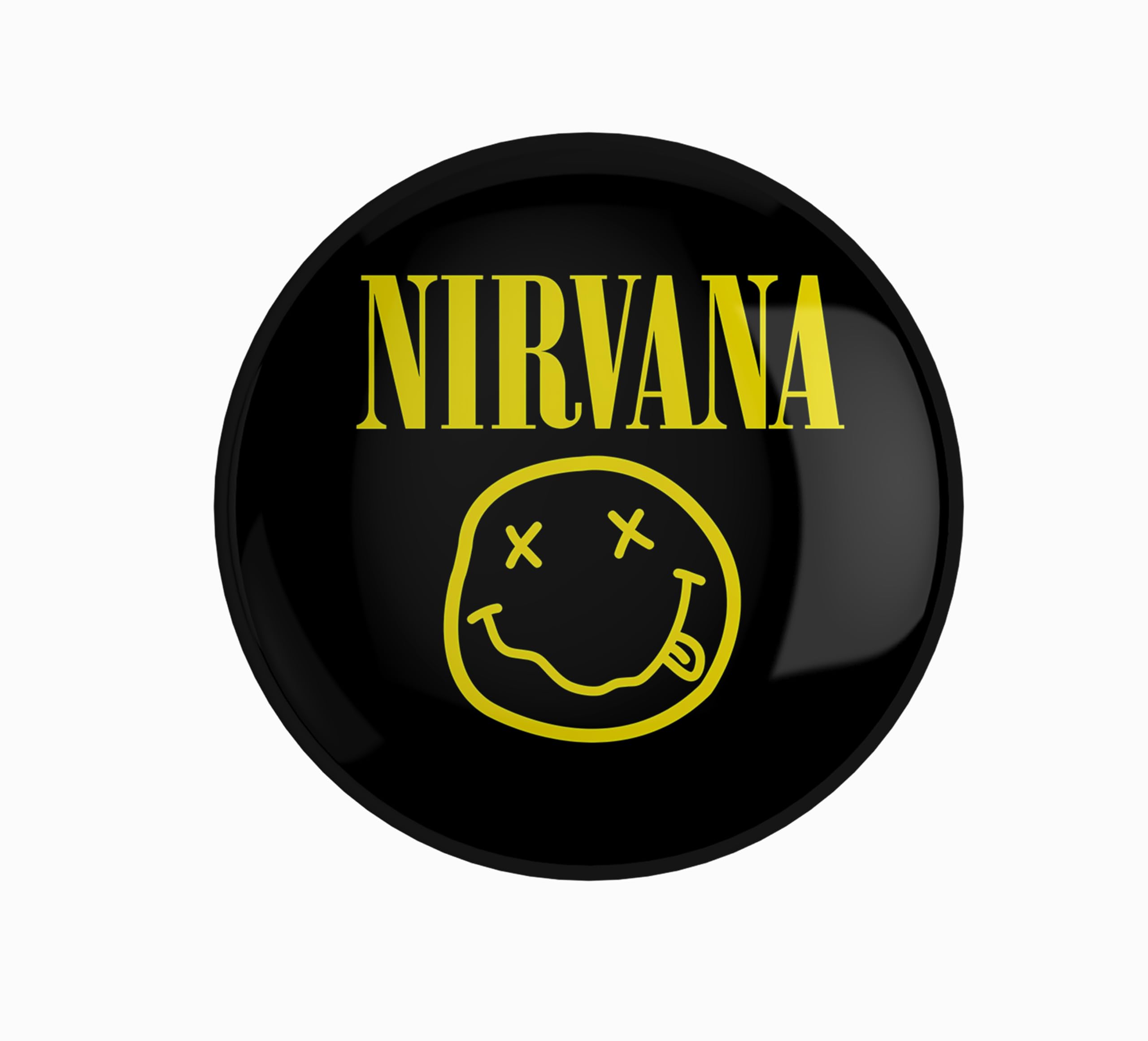 Music Smiley Face Pin Badge – 58mm, Glossy Finish.-picture-30
