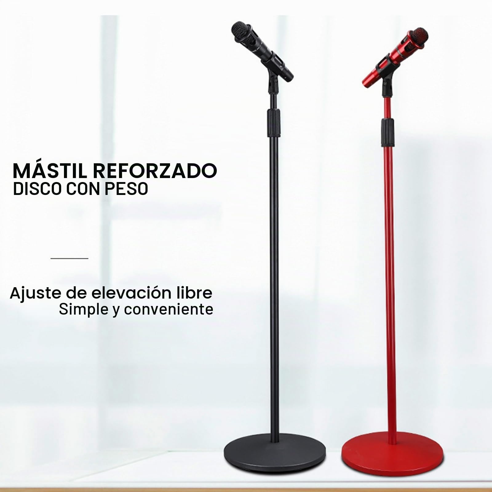 Soporte Microfono pie, Soporte de Suelo para Micrófono de Metal Ajustable de alta Resistencia, Adecuado para Cantar/Transmitir en vivo/Escenario, con Base Redonda Ponderada, Soporte Micro ( Color : B