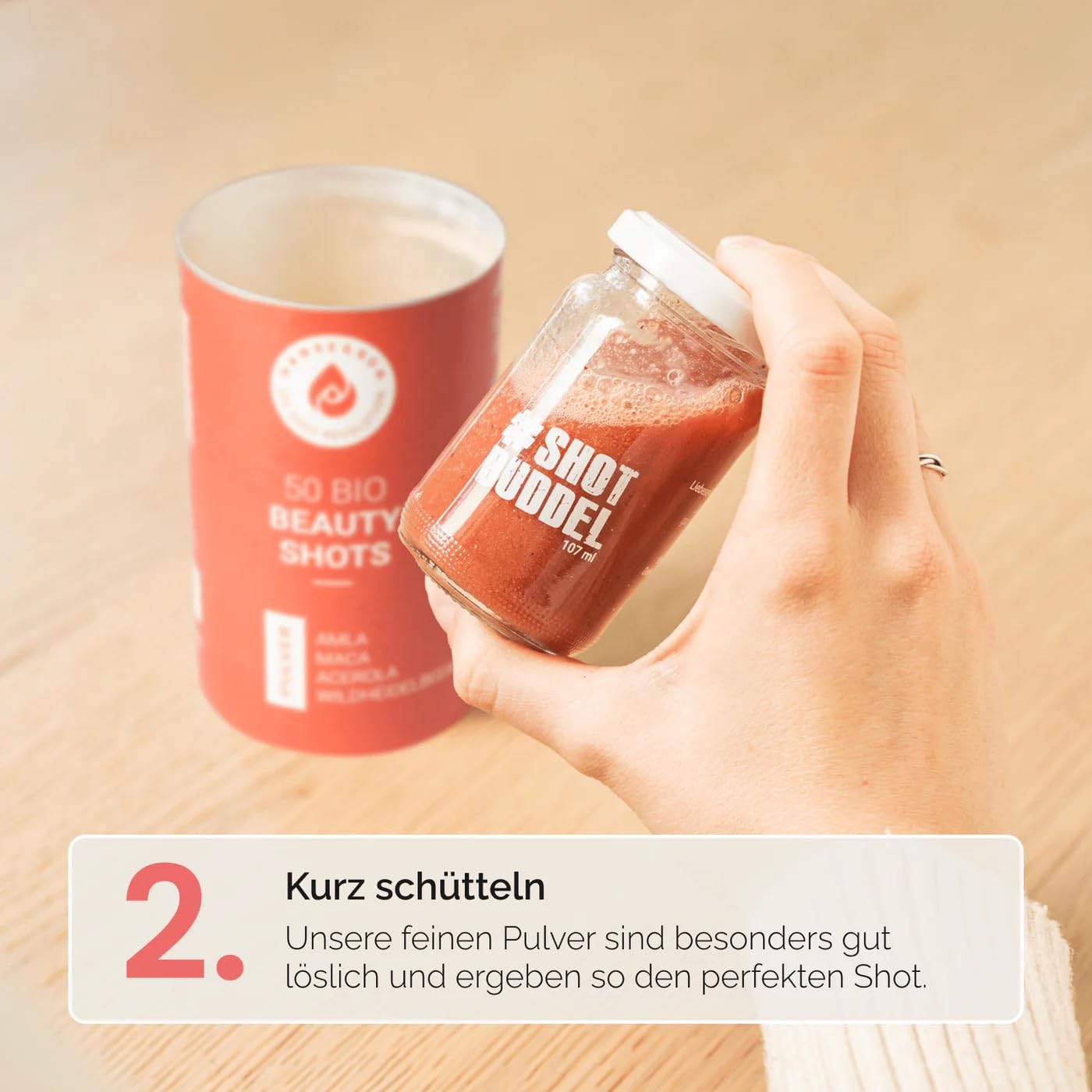 Hansegrün - 2x Bio Frauen Beauty¹ Shots (100 Stk.) - Superfood-Pulver für Frauengesundheit² & Kollagenbildung¹  - Amla-Fruchtfleisch, Maca & Acerola - 100% echte Zutaten zur täglichen Zubereitung