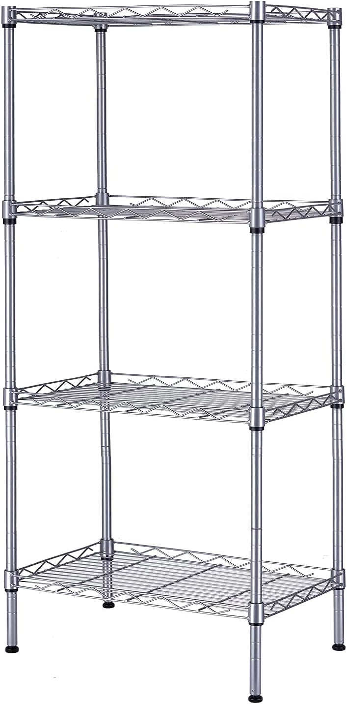 SINGAYE 4 Tier Shelf Adjustable Storage Shelf 350LBS Load Capacity Metal Storage Rack 17.32”L X 11.41”W X43.3” H