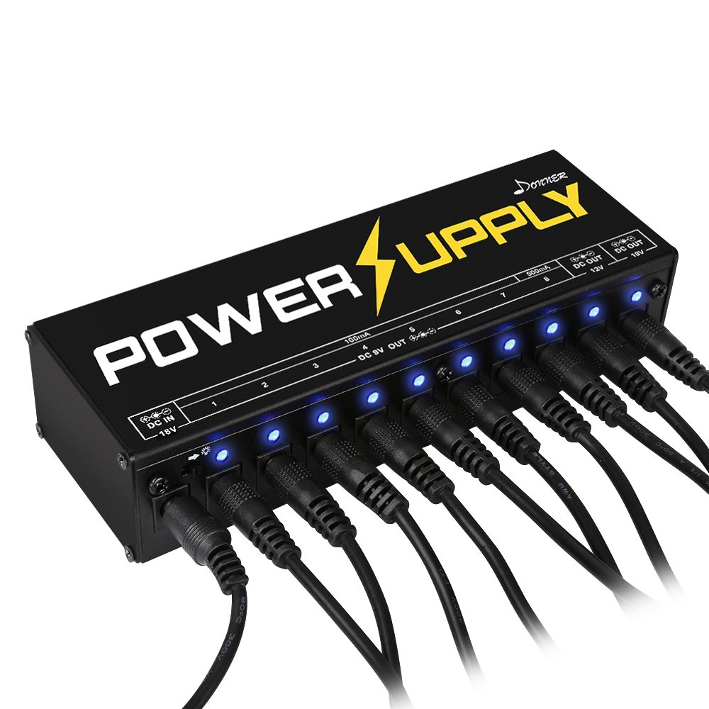Donner DP-1 10 Pedales de efectos de guitarra con salida aislada Fuente de alimentación