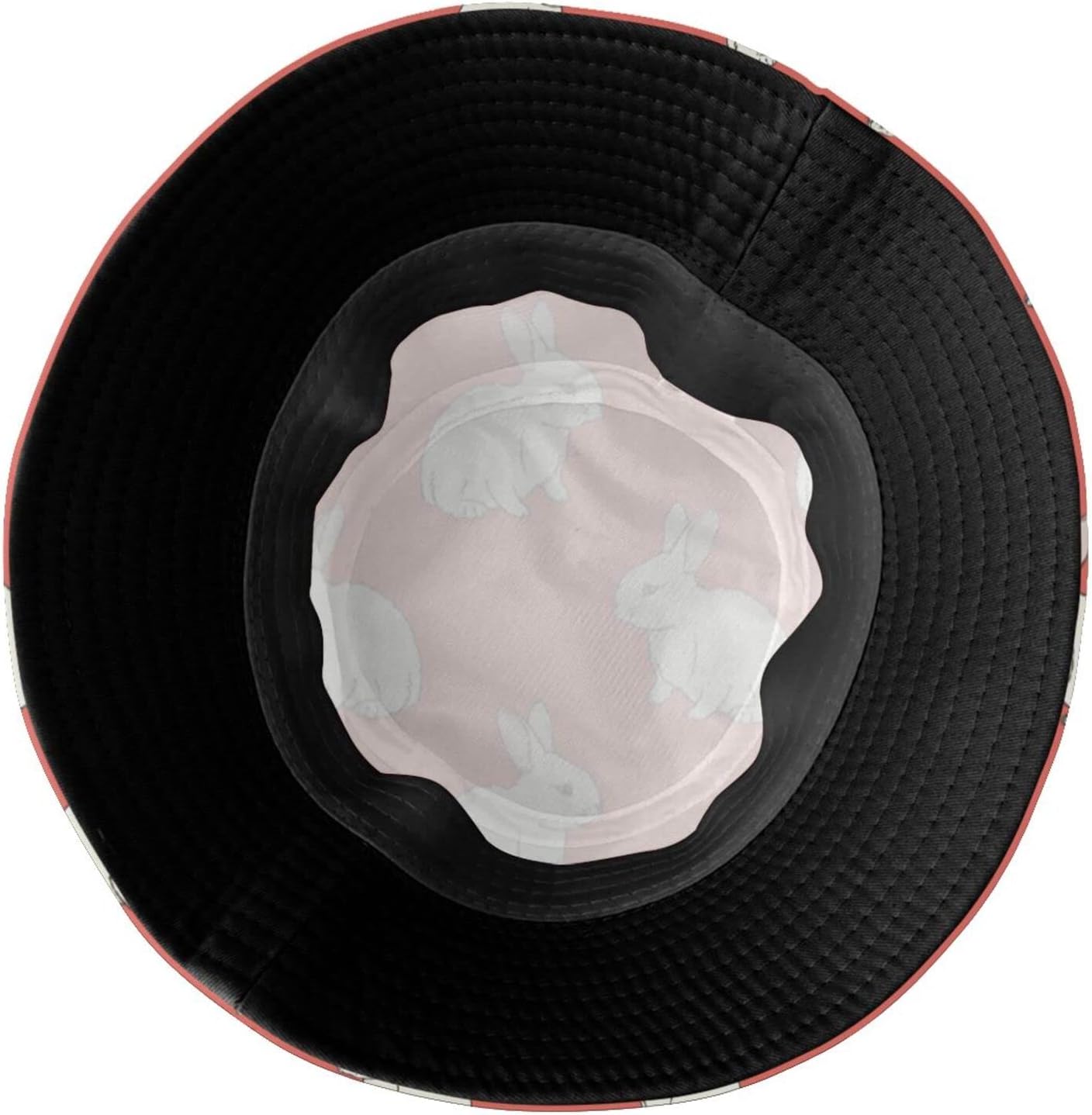 Bunny Easter Egg Pattern Print Bucket Hat Summer Travel Fisherman Sun Hat Cap for Women Men Teens - Image 5