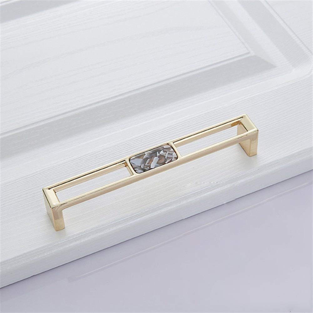 Pangyoo PYouo-Cabinet Handles Cupboard Drawer And Wardrobe Pulls, Blue Nordic Marble Shell Cabinet Handle Knobs, Kitchen Furniture 96mm 128mm Cabinet Hardware (Color : 12 128mm)