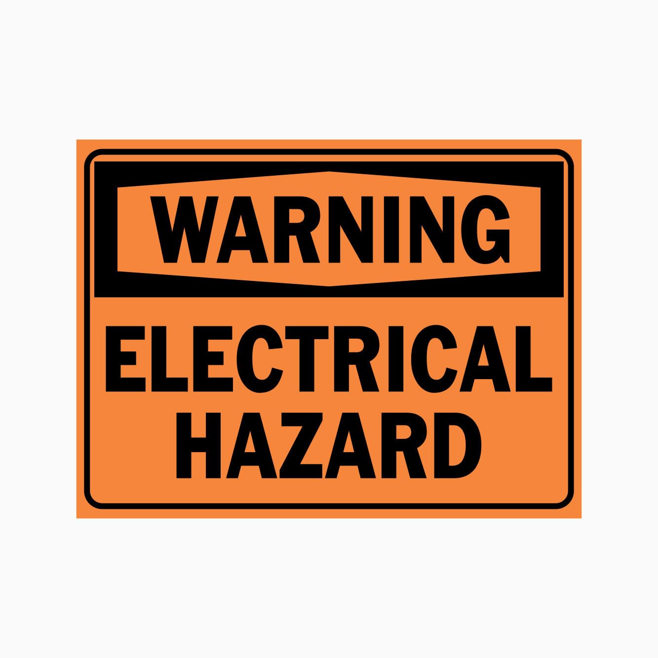 WARNING ELECTRICAL HAZARD Sign, 12x8 Metal Tin Sign, general electrical danger warning.